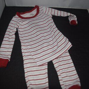 Red and white Stripped Pajama 2 pc set Goodnight Llama 12 months